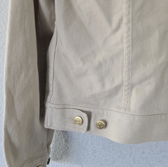 Vintage Ralph Lauren Denim Jacket Women Sz M Tan Jean Pockets Button Up Classic - Picture 14 of 15
